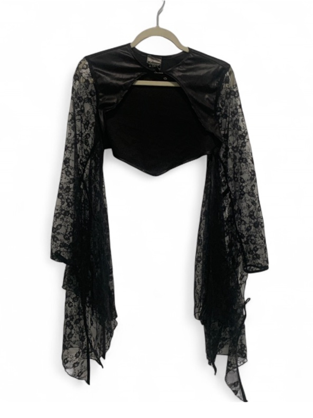 Leg Avenue Black Goth Sheer Lace Sleeves Witchy Bolero